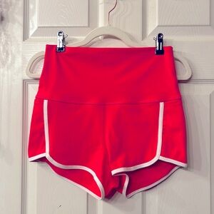 FP Movement by Free People Neon Red Athletic Shorts with White Trim